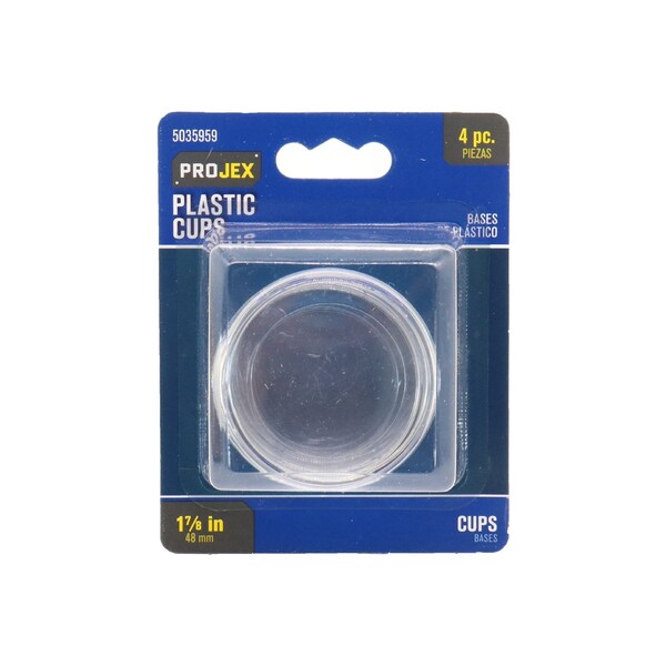 Projex Projex Plastic Caster Cup Clear Round 1-7/8 in. W 4 pk P0018 - main